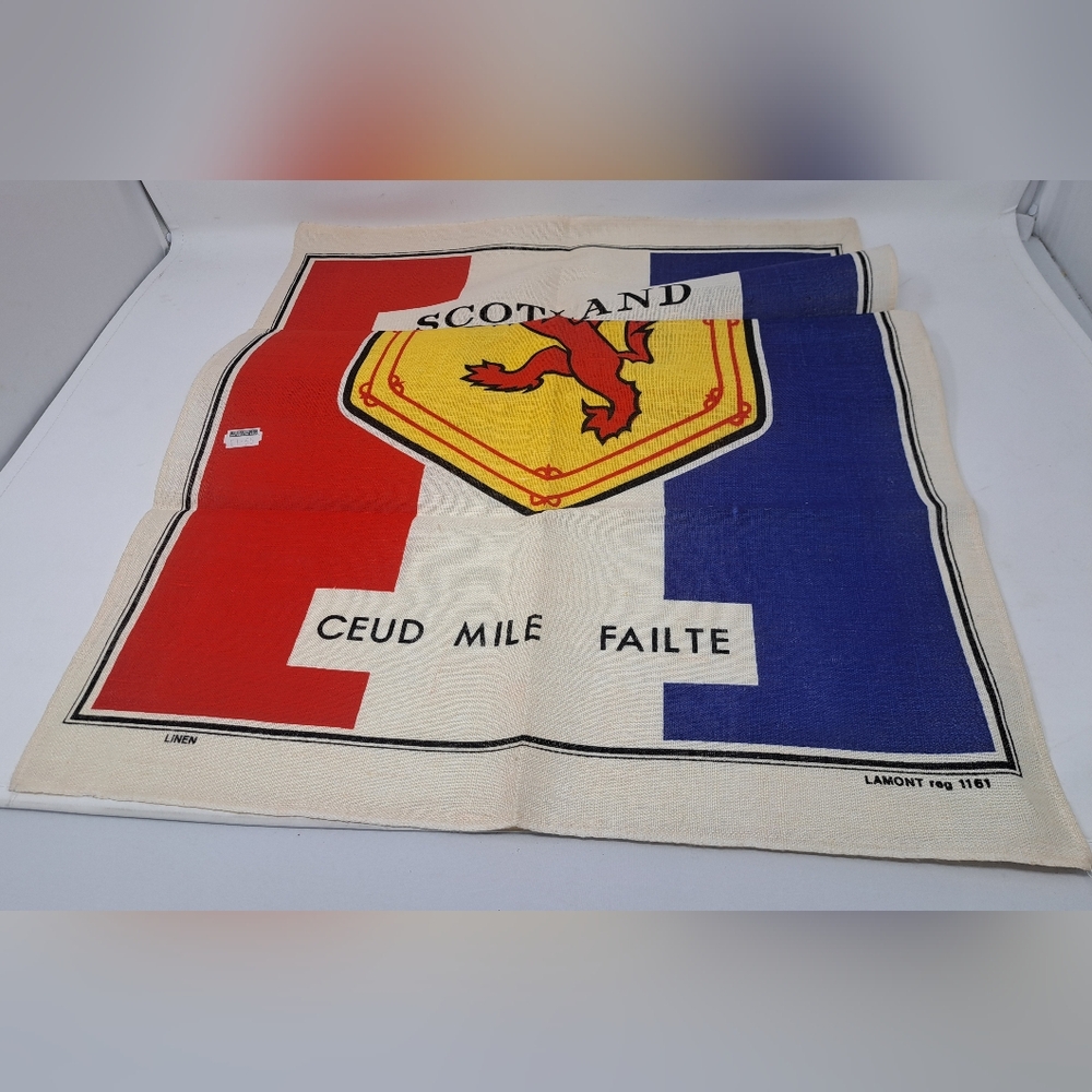 Ulsters Weavers Irish Linen Tea Towel Vintage Scotland Flag Lion Shield 29.5" - Picture 4 of 8